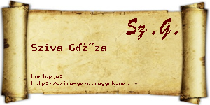 Sziva Géza névjegykártya
