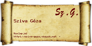 Sziva Géza névjegykártya