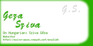 geza sziva business card